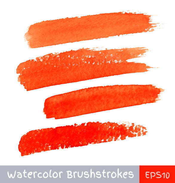 Set of Red Watercolor Brush Strokes Set of Red Watercolor Brush Strokes, vector illustration  smart card stock illustrations
