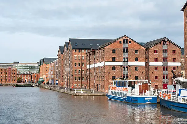 Old Warehouse Buildings Converted Into Offices In Gloucester's Historic Docks.