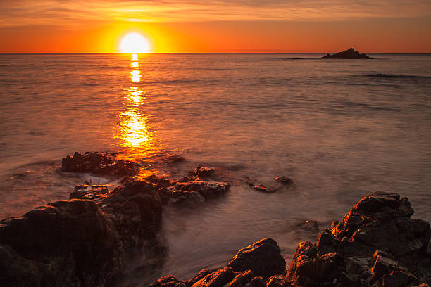 南太平洋の日の出 - marlborough region sunrise new zealand sea ストックフォトと画像