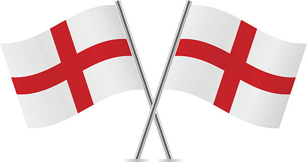 illustrations, cliparts, dessins animés et icônes de angleterre flags.  vecteur. - english flag st george flag flying