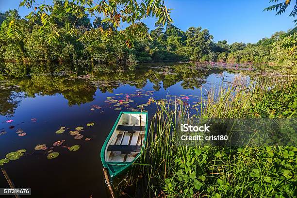 Boat On Tropical Lake Stock Photo - Download Image Now - Asia, Blue, Horizontal