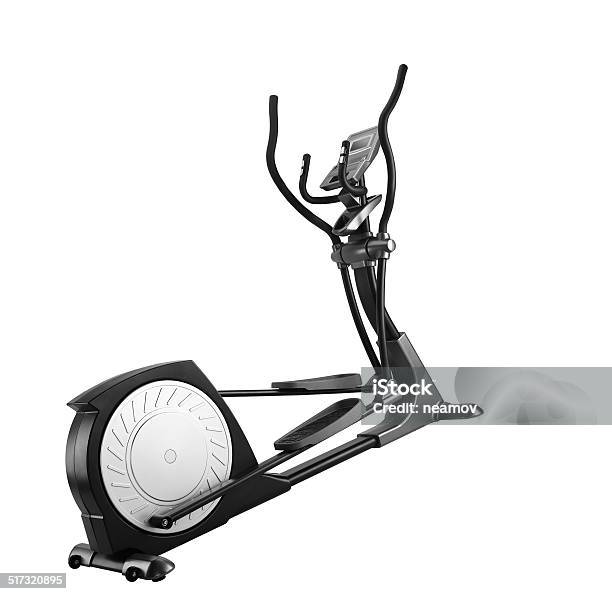 Elliptical Gym Machine Over White Background Stock Photo - Download Image Now - Activity, Aerobics, Cross Trainer