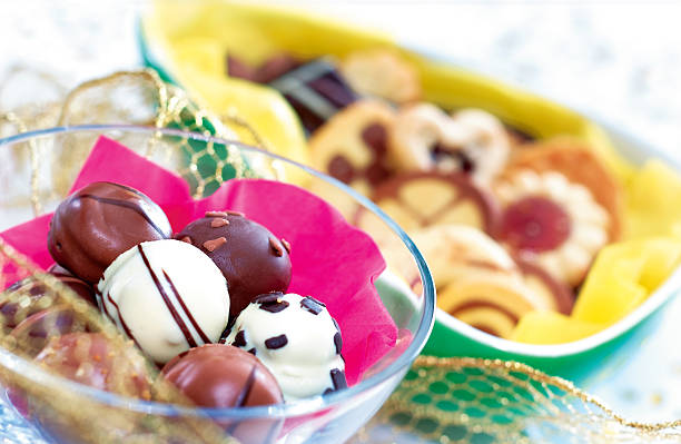 istock Chocolate confectionery and biscuits in bowl and dish 517322669