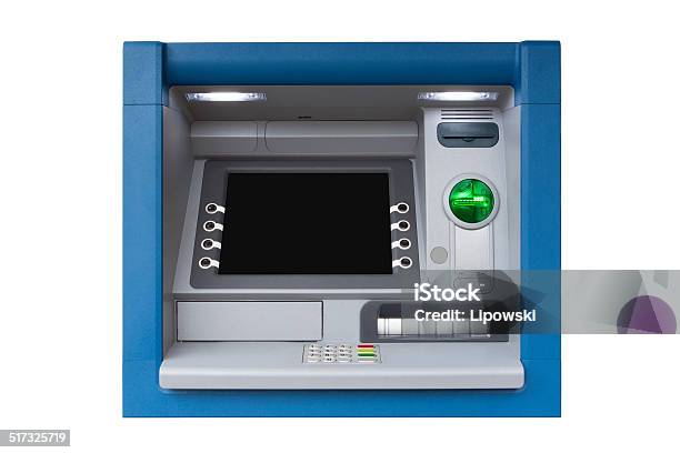 Isolated Automatic Teller Machine Stock Photo - Download Image Now - ATM, Blank, Blank Screen