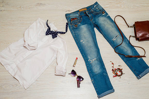 istock Above view to fashion stuff 517335972