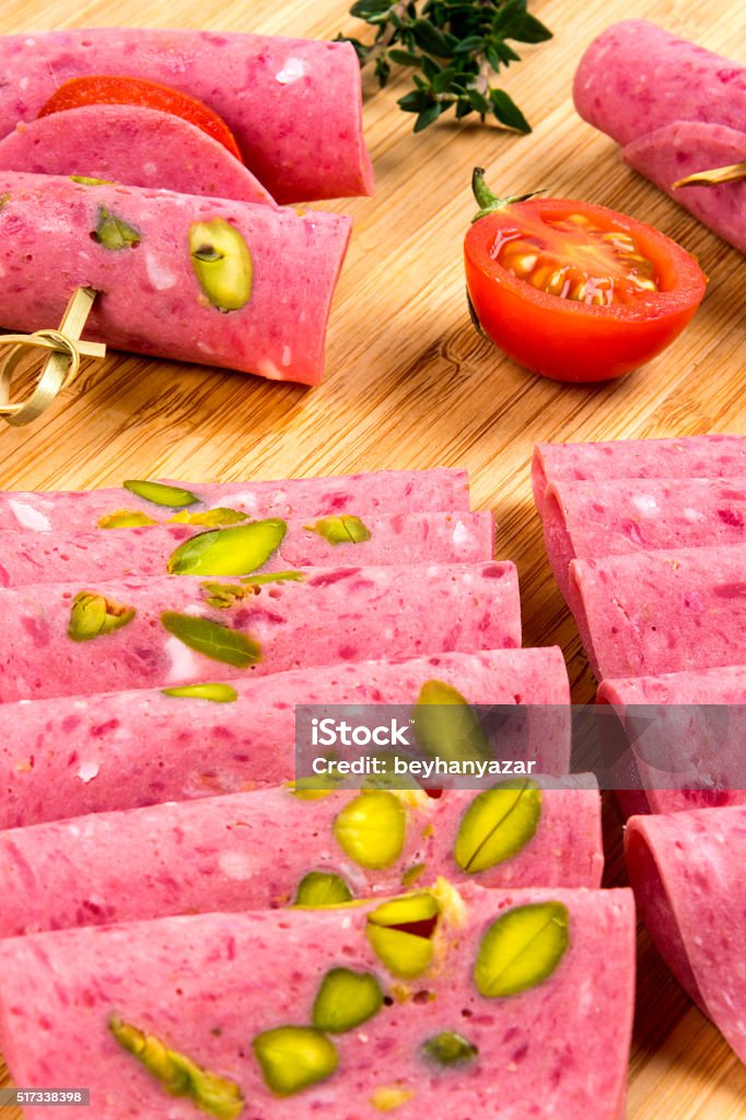 Salami set Salami set vertical Appetizer Stock Photo