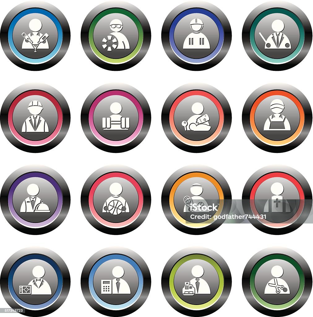 Occupation Icons A collection of different kinds of occupation icons. It contains hi-res JPG, PDF and Illustrator 9 files. Adult stock vector