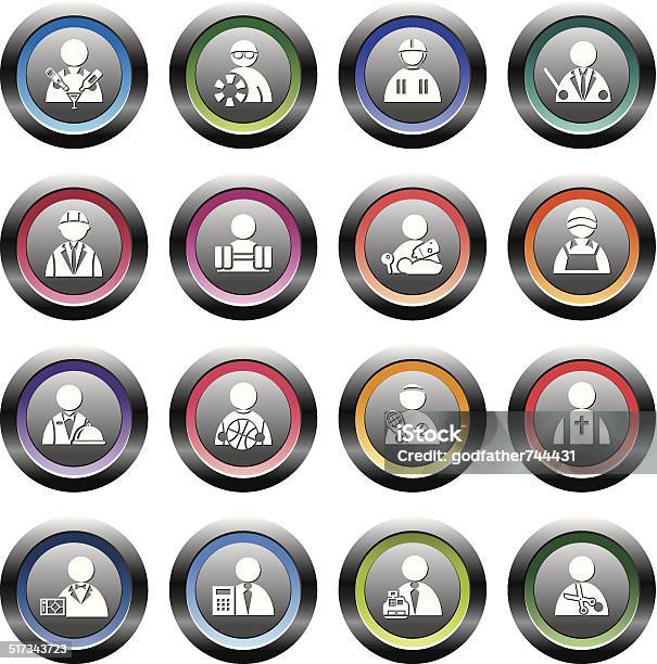 Occupation Icons Stock Illustration - Download Image Now - Adult, Adults Only, Architect