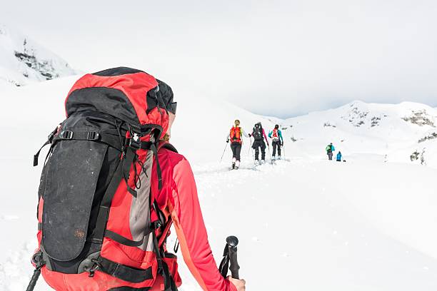 istock Ski tourer at a group skiers. 517345456