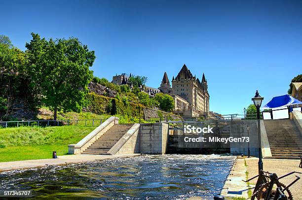 The Rideau Canal In Ottawa Stock Photo - Download Image Now - Rideau Canal, Architecture, Blue