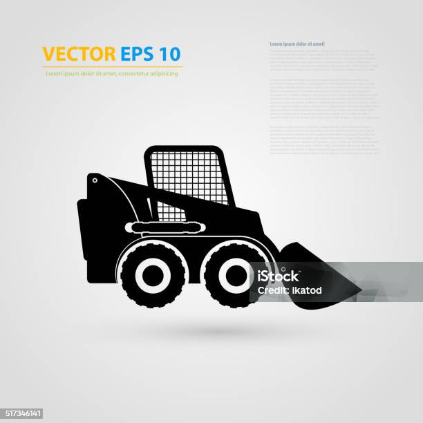 Vector Isolated Tractor Icons Silhouettes Stock Illustration - Download Image Now - Skidding, Agricultural Machinery, Agriculture