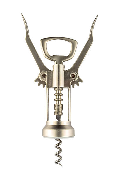 istock Metal modern corkscrew isolated on white 517348386