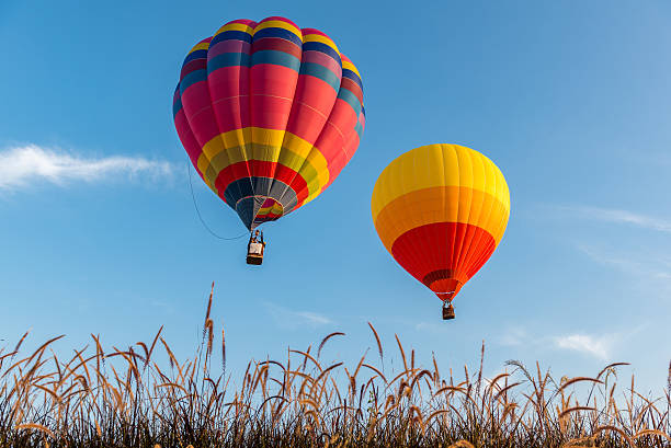 istock Hot air balloons on blue sky 517350208
