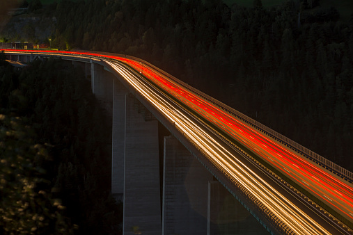 Highway At Night - Brenner Autobahn