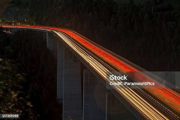 Highway At Night Brenner Autobahn Stock Photo - Download Image Now - Brenner Autobahn, Highway, Austria