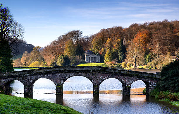 istock Bridge over main lake in Stourhead Gardens during Autumn. 517360211