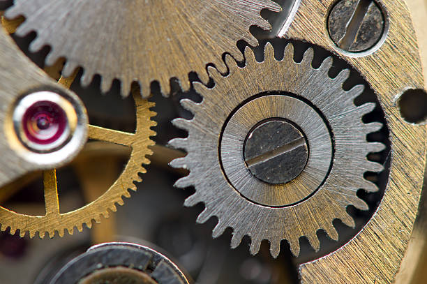 istock Metallic Background with metal cogwheels a clockwork. Macro 517360961