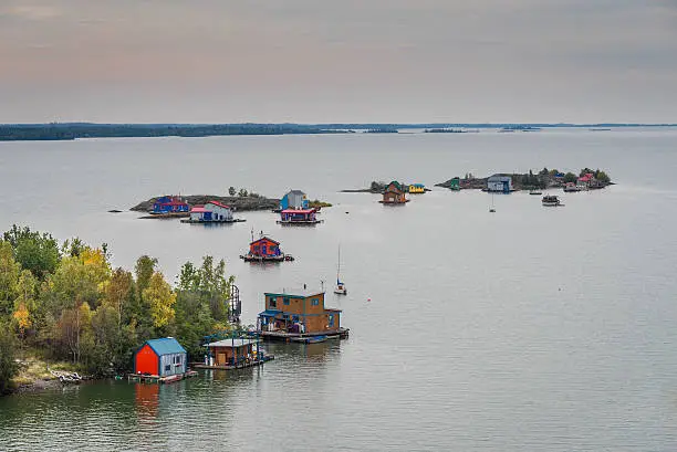 A panoramic view of the Great Slave Lake in Yellowknife, Northwest Territories in Canada.