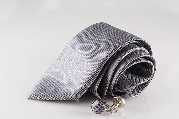 Tie with cuff links stock photo