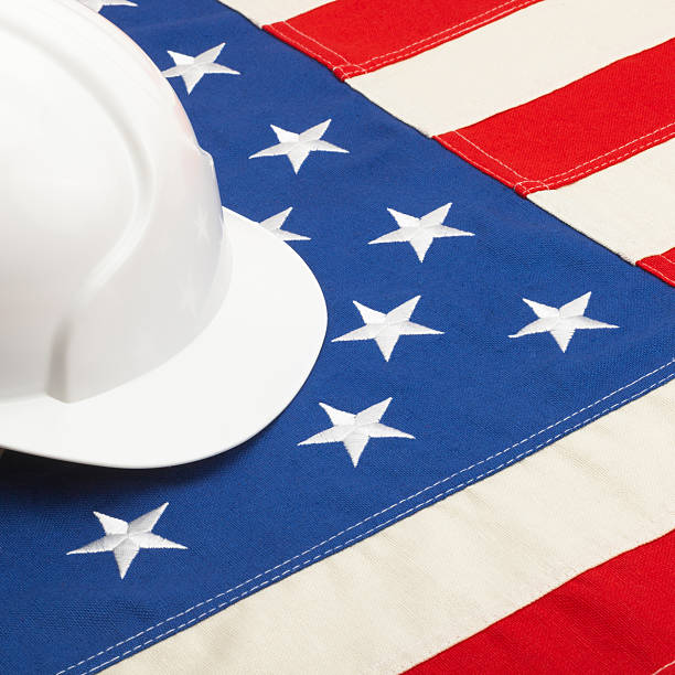 istock Helmet over US flag - 1 to 1 ratio 517363975