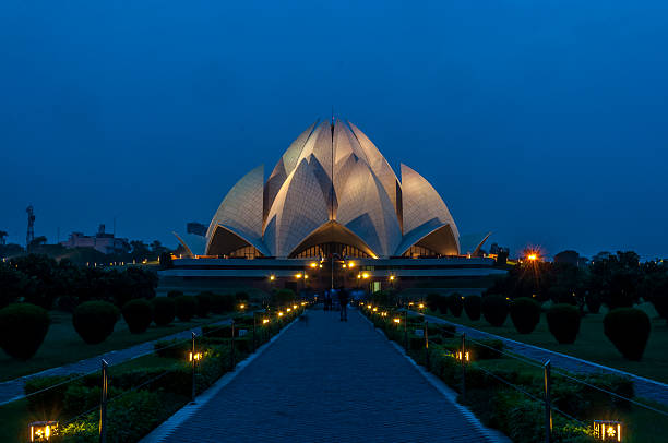 바하이 관자놀이 - india new delhi architecture monument 뉴스 사진 이미지