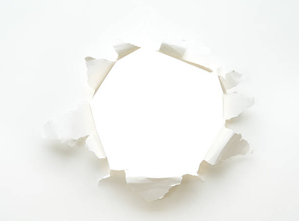 buraco de papel branco em branco cartaz - two dimensional shape paper exploding nobody imagens e fotografias de stock