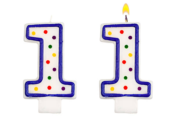 istock Birthday candles number one isolated on white background 517365861
