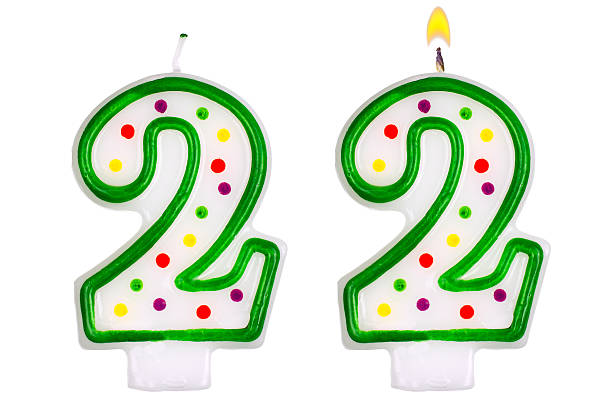 istock Birthday candles number two isolated on white background 517365863