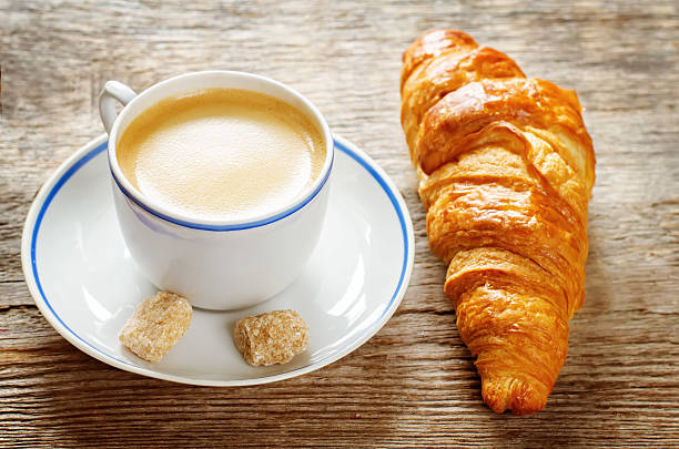 istock fresh Breakfast with croissants and espresso 517366823
