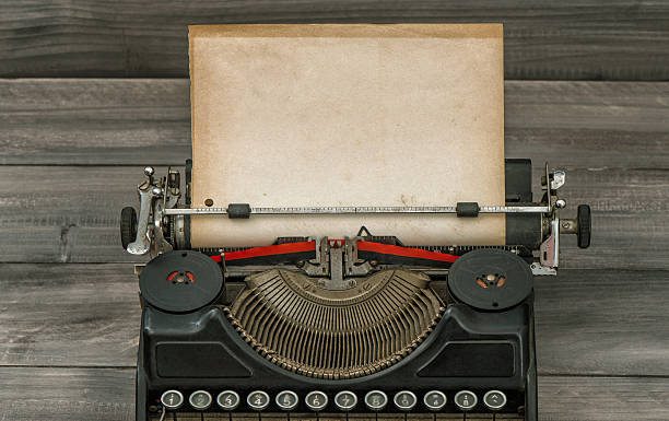 istock Antique typewriter with grungy paper page 517371546