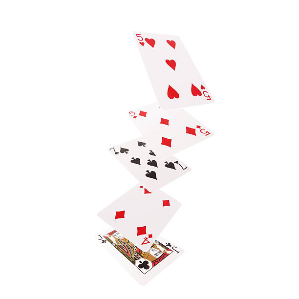 istock Close up of falling playing cards. One pair 517373476