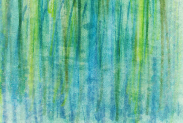 Vibrant hand painted lines with blue and green hues