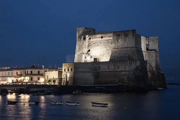 night view of "castel dell'ovo" of Naples