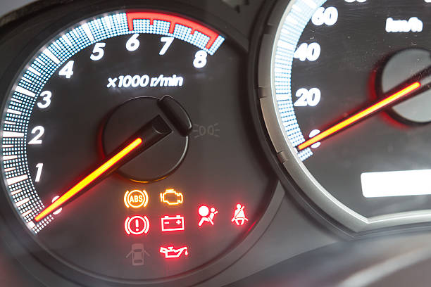 istock Set of car dash boards engine meter, warning symbol 517376788