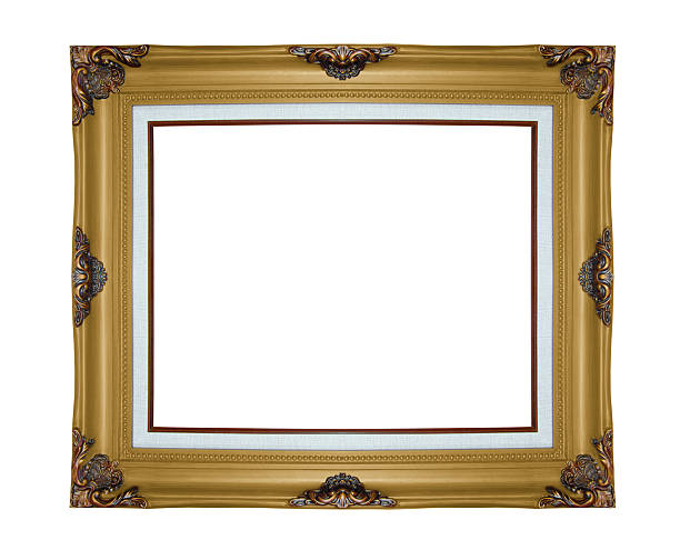 istock Classic wooden frame isolated on white background 517378963