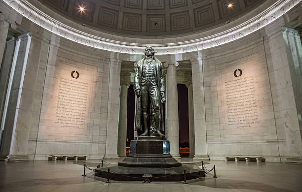 мемориал джефферсона - washington dc night jefferson memorial memorial стоковые фото и изображения