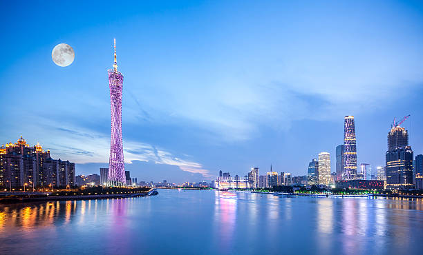 istock Guangzhou CBD in Moon Night 517382152