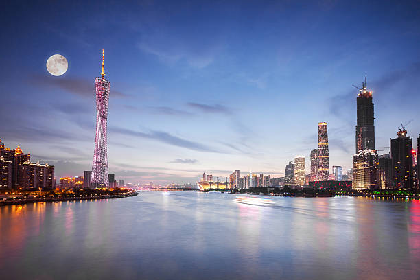 istock Guangzhou CBD in Moon Night 517382222