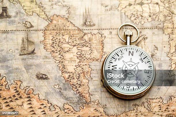 Compass Stock Photo - Download Image Now - Navigational Compass, Ancient, Map