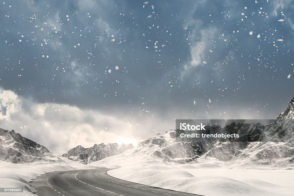 Winter Road - Lizenzfrei Straßenverkehr Stock-Foto