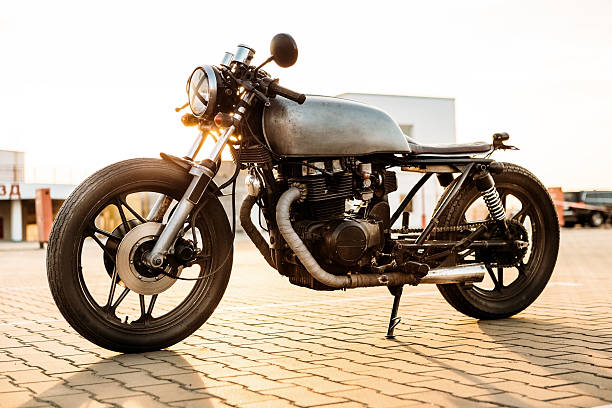 istock Silver vintage custom motorcycle caferacer 517383392