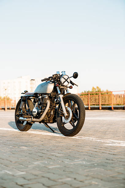 istock Silver vintage custom motorcycle caferacer 517383496