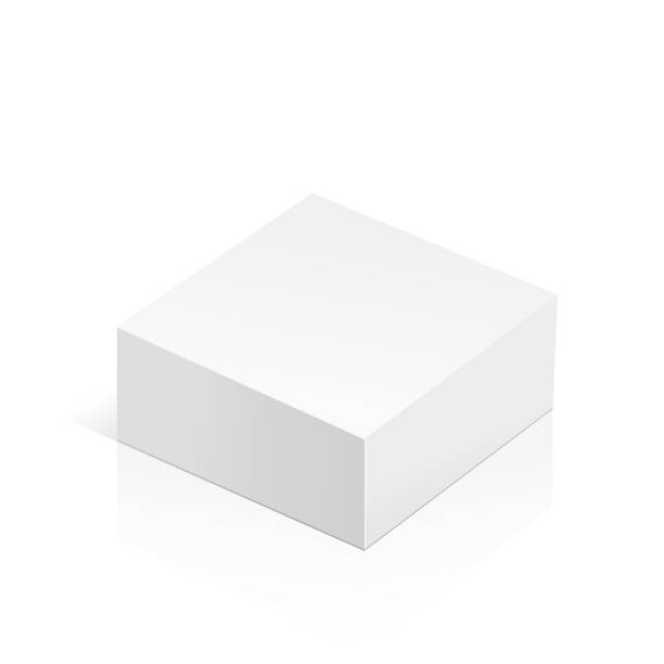 białe wektor realistyczne 3d pudełko - plac stock illustrations