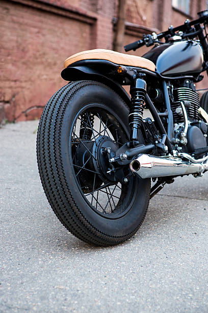 istock Black vintage custom motorcycle cafe racer 517383822