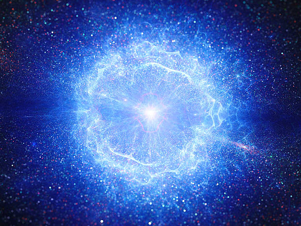 Big bang explosion in space Blue big bang, explosion in space, computer generated abstract background supernova stock pictures, royalty-free photos & images