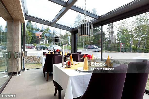 Modern Restaurant Interior Stock Photo - Download Image Now - Birdcage, Bright, Cafe