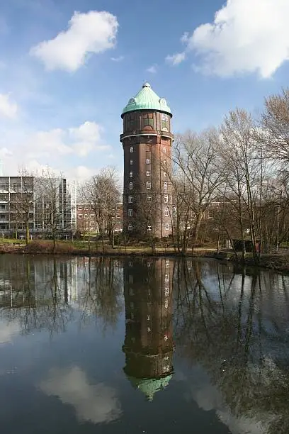 The Groß Sand water tower is located in Hamburg's Wilhelmsburg district and was built in 1914
