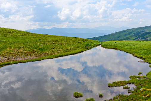 Small lake in Carpathian mountains