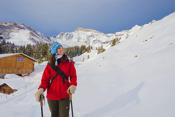 istock Female Hiker in snow covered mountains 517400279