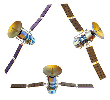 3D models of an artificial satellite from different angles